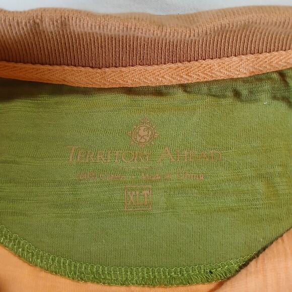 Territory Ahead XLT 100% cotton textured weave peach collared easy care ss polo - Picture 2 of 12